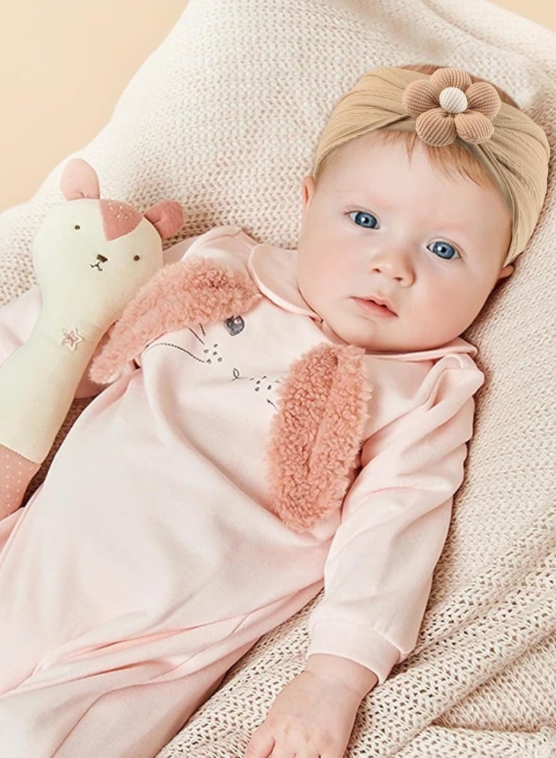 iMissiu 6 Pcs Baby Headbands, Baby Girl Flower Headbands, Handmade Flower Headbands for Newborn, Cute Nylon Headbands for Infant Toodle Baby - Image 5