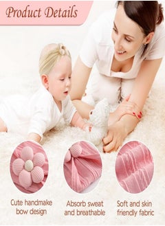 iMissiu 6 Pcs Baby Headbands, Baby Girl Flower Headbands, Handmade Flower Headbands for Newborn, Cute Nylon Headbands for Infant Toodle Baby  - Image 2