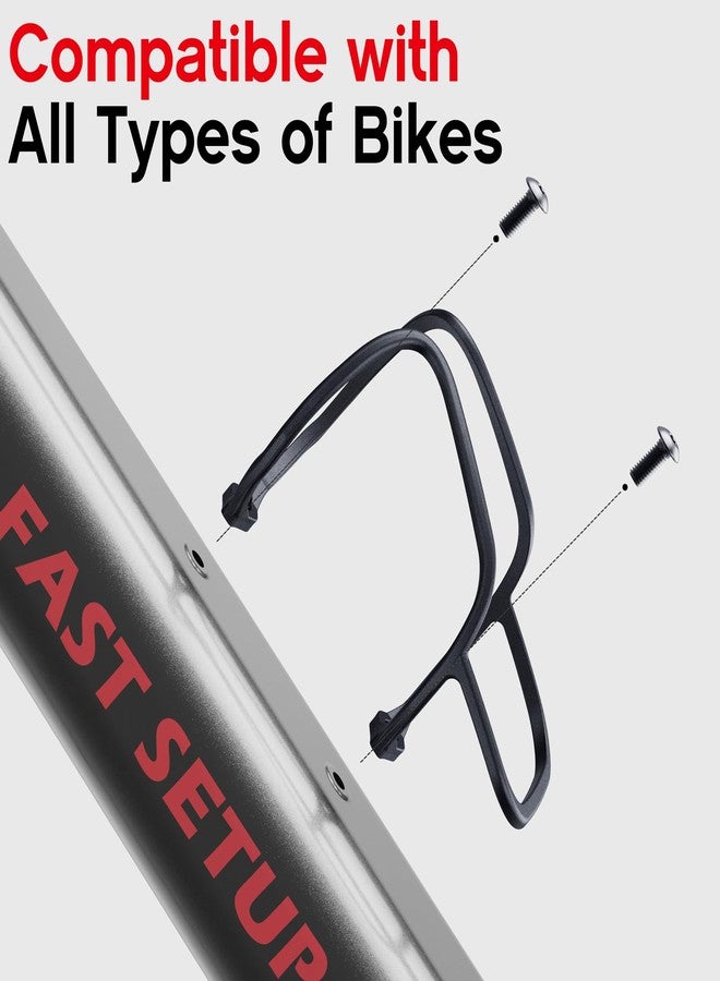 Mixed 2-Pack Bike Water Bottle Holder Cage - Carbon Fiber Reinforced, Only 12g - Universal Bike Cup Rack for Road & MTB Bicycles with Secure, Includes Screws & Tool for Easy Installation (Black) - Image 3