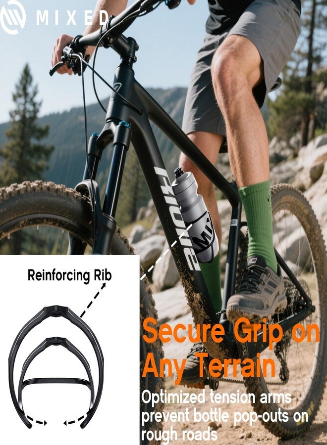 Mixed 2-Pack Bike Water Bottle Holder Cage - Carbon Fiber Reinforced, Only 12g - Universal Bike Cup Rack for Road & MTB Bicycles with Secure, Includes Screws & Tool for Easy Installation (Black) - Image 5