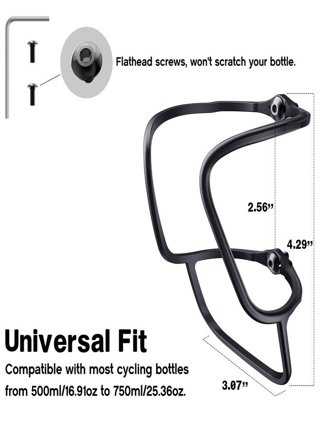 Mixed 2-Pack Bike Water Bottle Holder Cage - Carbon Fiber Reinforced, Only 12g - Universal Bike Cup Rack for Road & MTB Bicycles with Secure, Includes Screws & Tool for Easy Installation (Black) - Image 4