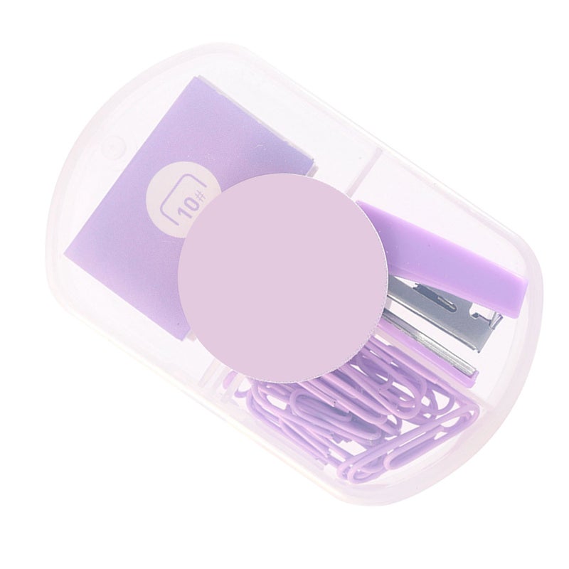Mini Stapler Effort Saving Portable Small Cute Stapler with Staple and Paper Clip for Office School Lavender Purple - Image 3