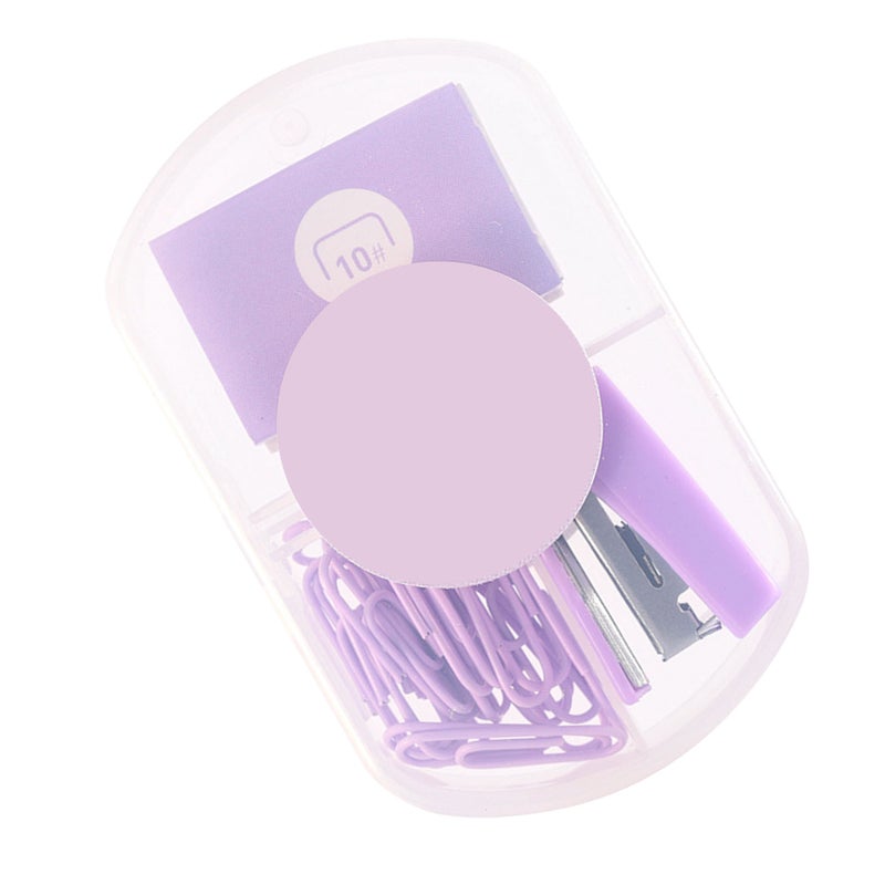 Mini Stapler Effort Saving Portable Small Cute Stapler with Staple and Paper Clip for Office School Lavender Purple - Image 5