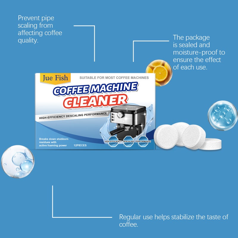 Jue Fish Coffee Machine Maintenance Tablets Coffee Stain Gentle And Safe Maintenance And Care Filter Cleaning Tablets - Image 3
