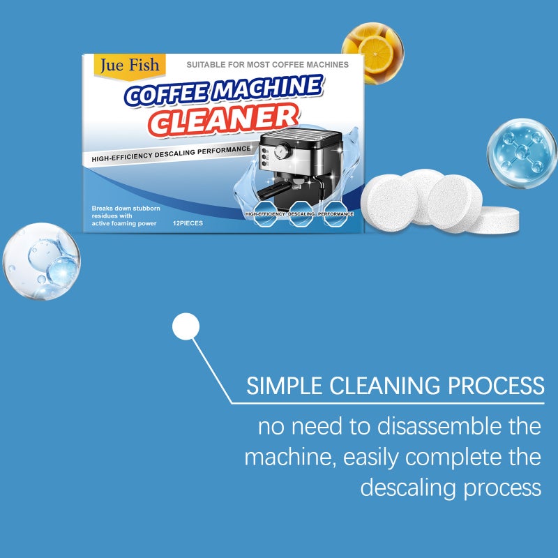 Jue Fish Coffee Machine Maintenance Tablets Coffee Stain Gentle And Safe Maintenance And Care Filter Cleaning Tablets - Image 4