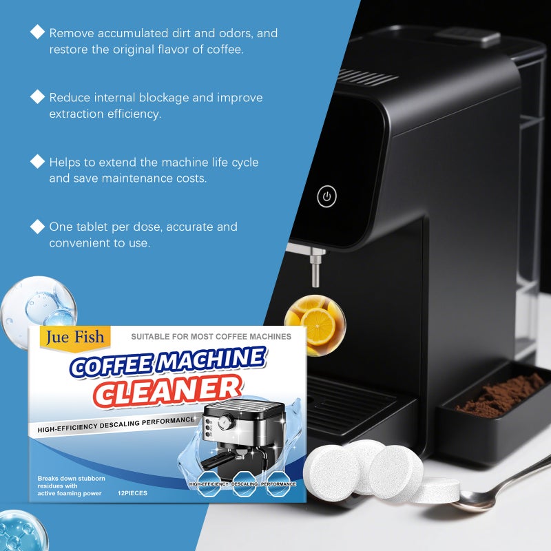 Jue Fish Coffee Machine Maintenance Tablets Coffee Stain Gentle And Safe Maintenance And Care Filter Cleaning Tablets - Image 5