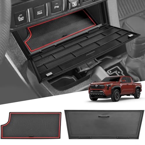 GZSH Hidden Front Center Console Cover fit for Toyota Tacoma 20162023 3RD GEN Tacoma AntiDrop Privacy ABS Plastic Center Console Cover with Isolation Charging pad Only fit for Wireless Charging - Image 1