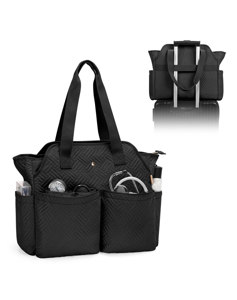 Fasrom Fasrom Nurse Bag for Work Nurses with Laptop Compartment Clinical Tote Bag for Nursing Students or Doctors Black Empty Bag Only