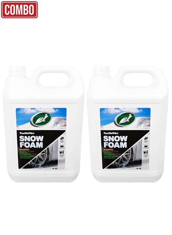 TurtleWax Turtle Wax Snow Foam Car Shampoo 5L x 2PCS Concentrated Pre Wash Foam Cleaner, High Foaming Car Wash Liquid, Safe on Paint, Wax & Coating, Pressure Washer & Foam Cannon Compatible, Deep Cleaning for Cars, SUV, Bike, Truck - Image 1