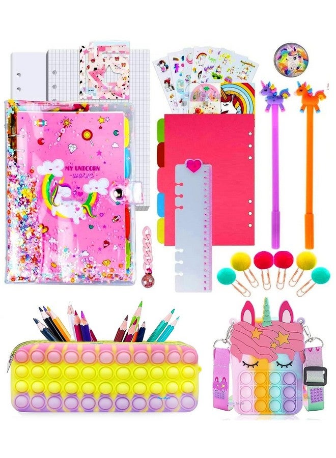 FunBlast FunBlast Combo of Fidget Popit Pouch, Diary & Sling Bag for Kids Pop it Stationery Kit - Coin Pouch, Stationary Organizer Set/Birthday Return Gifts for Girls, Kids (Pack of 3; Random Color) - Image 1