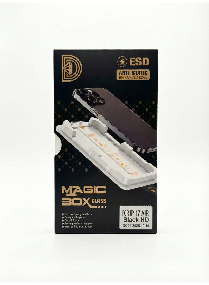 PIXEL Essentials Magic Box Clear Tempered Glass Screen Protector for iPhone 17 Air | HD Clarity | 9H Hardness | Anti-Fingerprint | Bubble-Free Magic Box Tray - Image 1