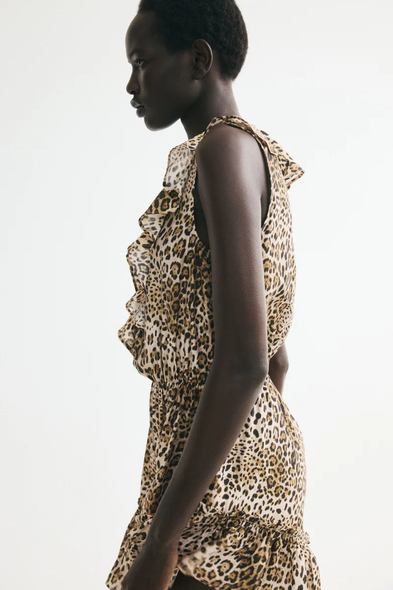 H&M Flounced viscose-blend playsuit