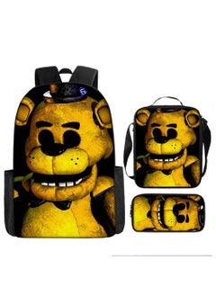 Generic Toy bear backpack, large capacity backpack for primary and secondary school students, anime cartoon backpack, shoulder bag, pencil case, three piece set 