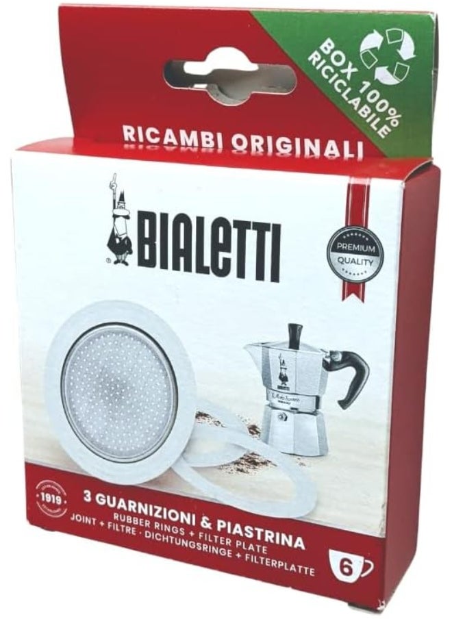 BIALeTTI - 3 Gasket + 1 Filter 6 Cups - Image 1