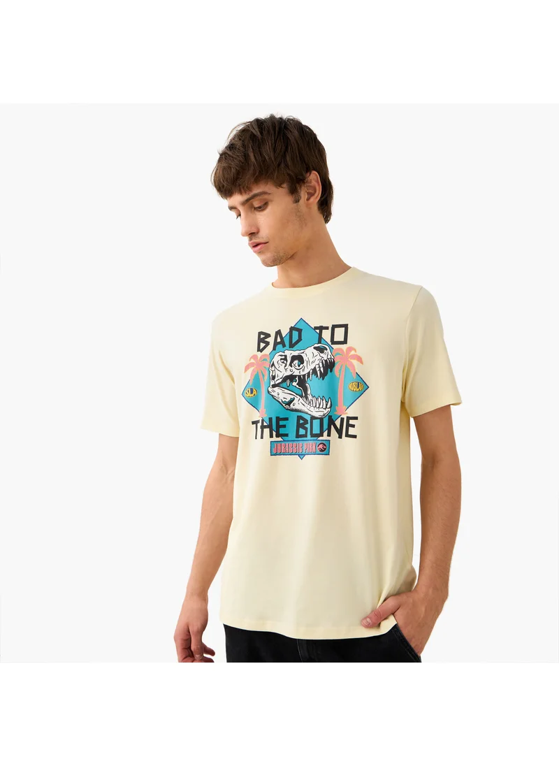 SP Characters Jurassic Park Print T-shirt with Crew Neck