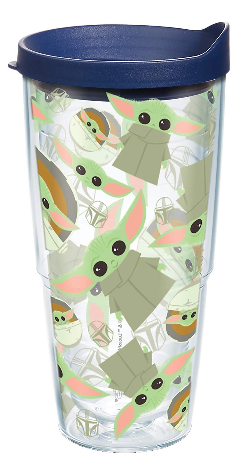 Tervis Star Wars  Mandalorian  The Child Pattern Made in USA Double Walled Insulated Tumbler Travel Cup Keeps Drinks Cold  Hot 24oz Classic