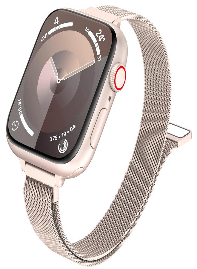 MARGE PLUS Slim Milanese Loop Compatible with Apple Watch Band for women 41mm 41mm 38mm 42mm 46mm 45mm 44mm, Stainless Steel Magnetic Mesh Strap work on iWatch Series 11 10 9 8 7 6 5 4 3 & SE 3 2 1 - Image 1