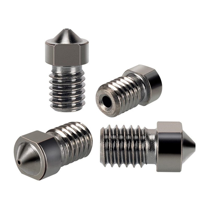 3D Printer Nozzles: 8 Pcs Black Hardened Tungsten Steel - Superior Wear Resistance for Abrasive Filaments, Universal Compatibility with Prusa I3 E3D V6 Hotends, Complete Maintenance Kit Included for 3 - Image 2