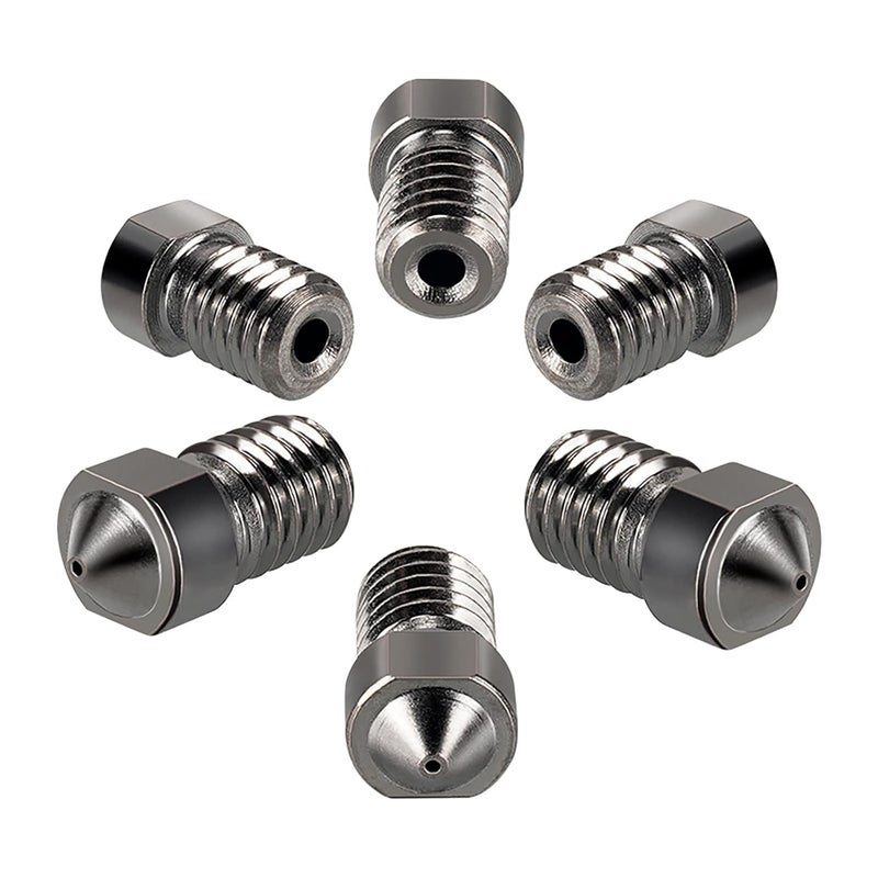 3D Printer Nozzles: 8 Pcs Black Hardened Tungsten Steel - Superior Wear Resistance for Abrasive Filaments, Universal Compatibility with Prusa I3 E3D V6 Hotends, Complete Maintenance Kit Included for 3 - Image 5