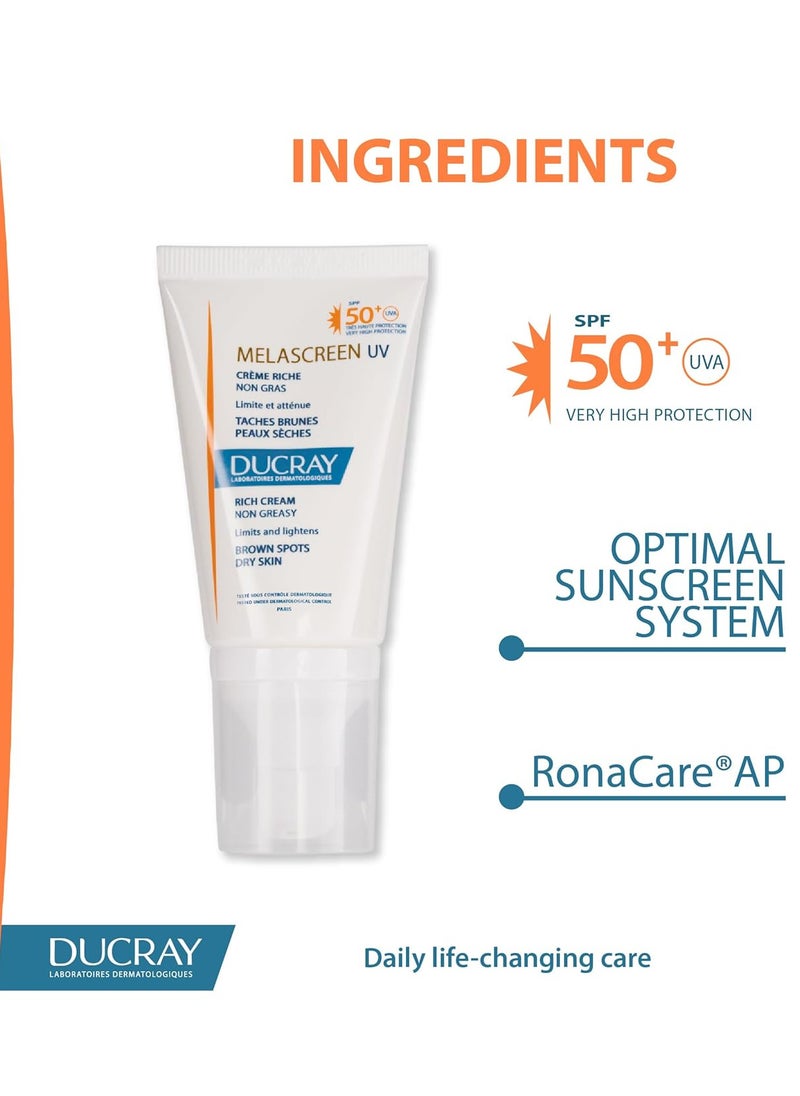 DUCRAY - DUCRAY Melascreen Photo protection Rich Cream Moisturizer, 40 ml - Image 1