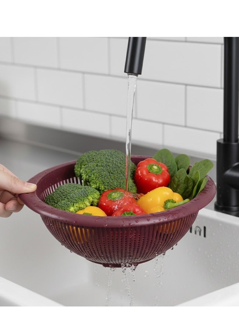 فافيلا مصفاة مطبخ بلاستيك متعددة الاستخدامات بتصميم عملي وخامة متينة كود 643- لون احمر غامق - Image 2