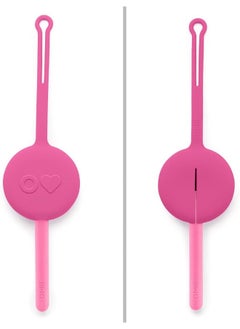 OMIE OmieBox Kids Utensils Set with Case - 2 Piece Plastic, Reusable Fork and Spoon Silverware with Pod for Kids (Bubble Pink)  - Image 3