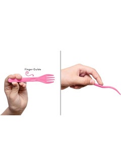OMIE OmieBox Kids Utensils Set with Case - 2 Piece Plastic, Reusable Fork and Spoon Silverware with Pod for Kids (Bubble Pink)  - Image 4