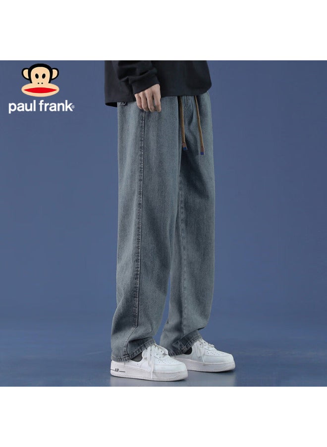 Paul Frank Men's Spring American Loose Jeans Men's High Street Casual Pants Men's Trendy Brand Retro Blue L