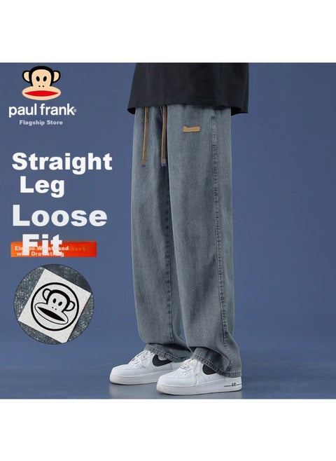 Paul Frank Men's Spring American Loose Jeans Men's High Street Casual Pants Men's Trendy Brand Retro Blue L