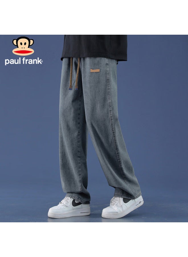 Paul Frank Men's Spring American Loose Jeans Men's High Street Casual Pants Men's Trendy Brand Retro Blue L