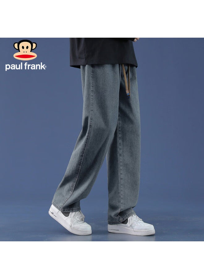 Paul Frank Men's Spring American Loose Jeans Men's High Street Casual Pants Men's Trendy Brand Retro Blue L