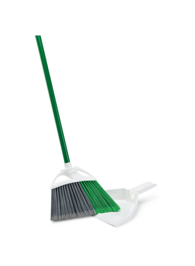 Libman Durable Long Lasting Fiber Precision Angle Broom with Dustpan Multicolor 10.16 x 29.21 x 135.89 cm 206 - Image 1