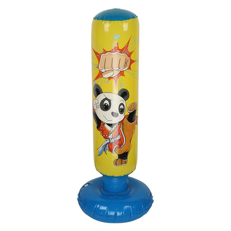 Generic Factory in stock Inflatable Boxing Column Adult Vent Strike Column Children Taekwondo Training Column Tumbler Sandbag Yellow panda 120*40cm