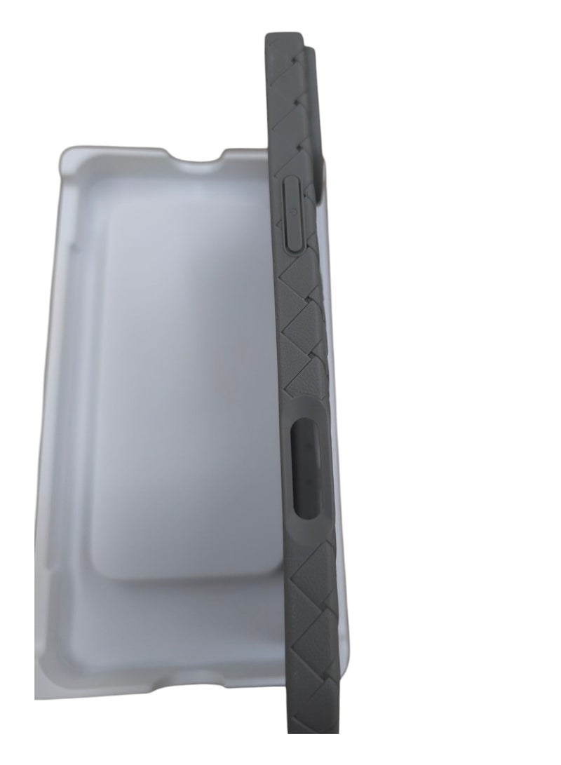 جراب لهاتف 16بلس مقاس 6.7 بوصة، مصنوع من نسيج كامل، ملمس الجلد، أداة مبتكرة تجمع بين الحماية القصوى والتصميم الأنيق، باستخدام مواد عالية الجودة وتقنيات متقدمة، اللون: (رمادي) - Image 5