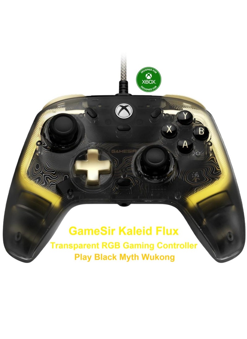 ماركة غير محددة Professional Gamepad GameSir Kaleid Flux Enhanced Wired Transparent RGB Gaming Controller for Xbox Series X/S, Xbox One, Windows 10/11  Steam, Plug and Play with Hall Effect Joysticks/Hall Trigger  - Image 1