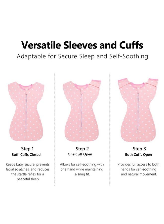 elaia Transitional Swaddle Arms Up Design with Half Sleeves and Mitten Cuffs, 100% Cotton Baby Swaddles with 2-Way Zipper