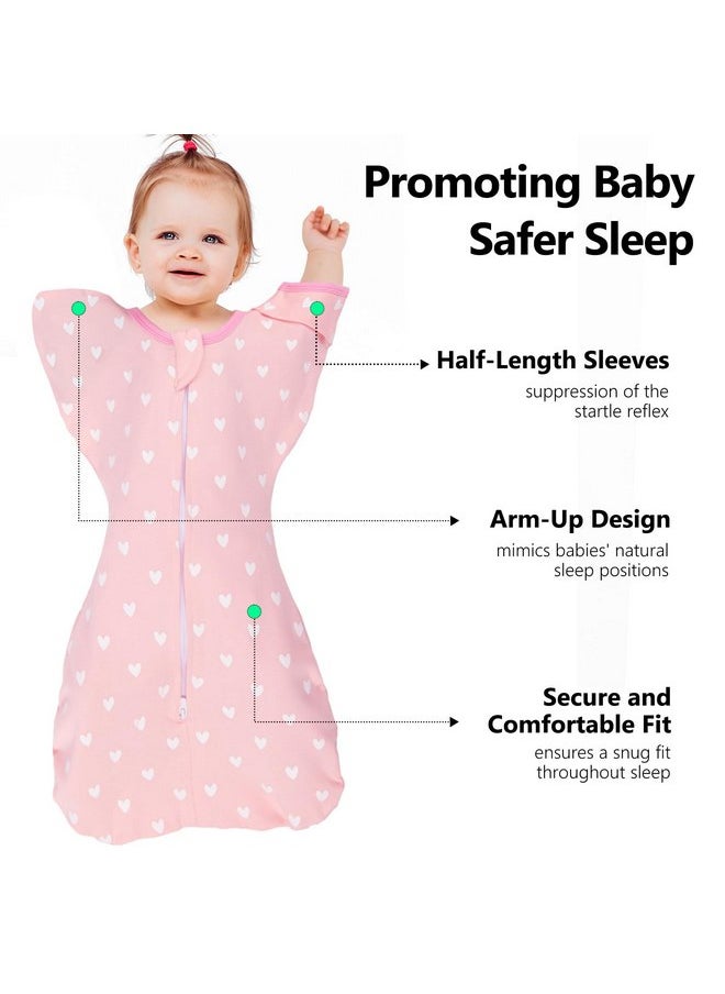 elaia Transitional Swaddle Arms Up Design with Half Sleeves and Mitten Cuffs, 100% Cotton Baby Swaddles with 2-Way Zipper