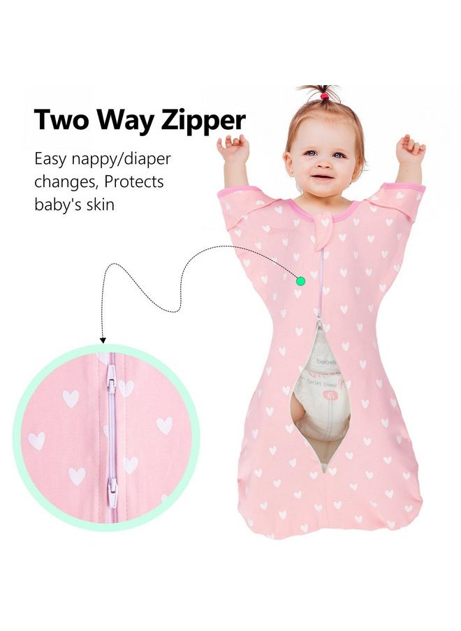 elaia Transitional Swaddle Arms Up Design with Half Sleeves and Mitten Cuffs, 100% Cotton Baby Swaddles with 2-Way Zipper