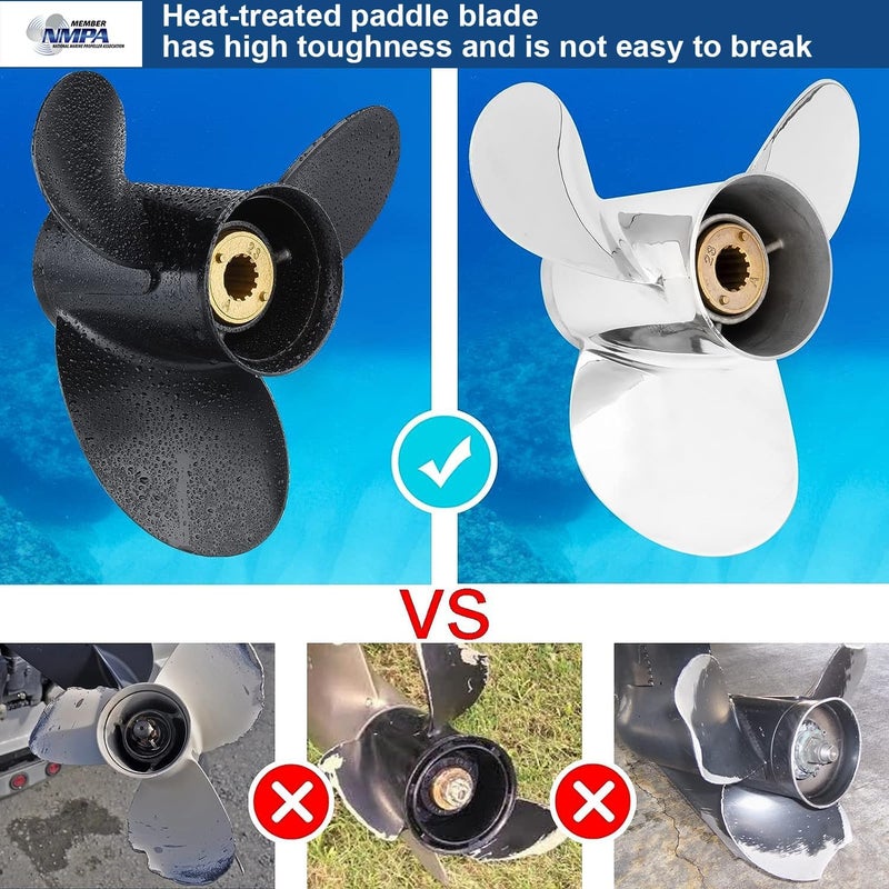 VIF Jason Marine Aluminum Outboard Boat Propeller for Mercury Engines 30-60 HP - Image 3