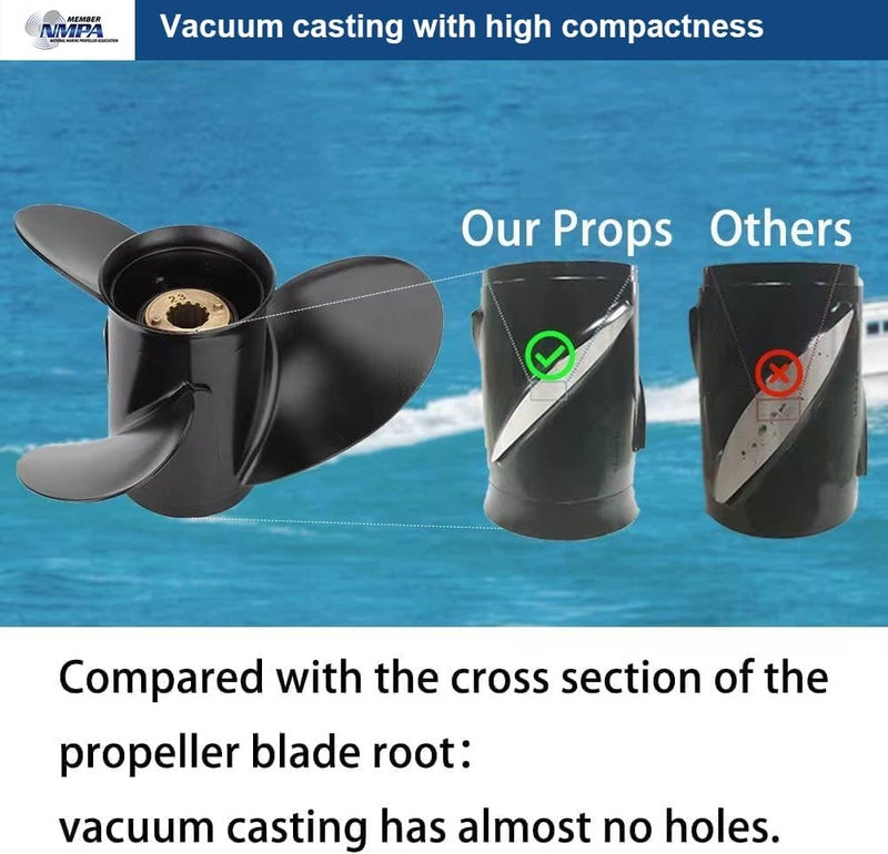 VIF Jason Marine Aluminum Outboard Boat Propeller for Mercury Engines 30-60 HP - Image 4