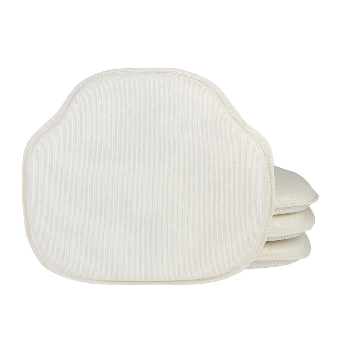 Gripper Omega NonSlip Windsor Chair Cushions with SkidProof Seat Pad for Dining Room Kitchen and Office Use 16x15 Inches 4 Count Pack of 1 Ivory
