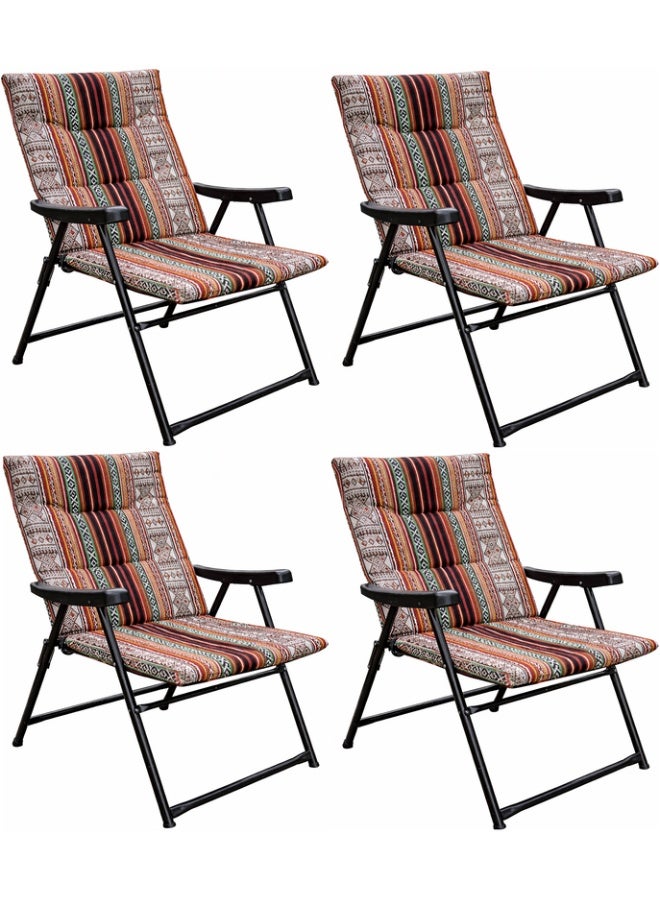 التيس كرسي رحلات قابل للطي تراث سعودي (4 حبات) Heavy Duty Folding Camping Chair SKT2 - Image 1