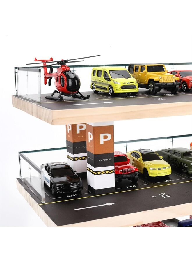 Pinwheel and matchbox display cabinets, die-cast toy car storage, freestanding storage with 4 levels and 24 spaces for up to 40 cars - Image 3