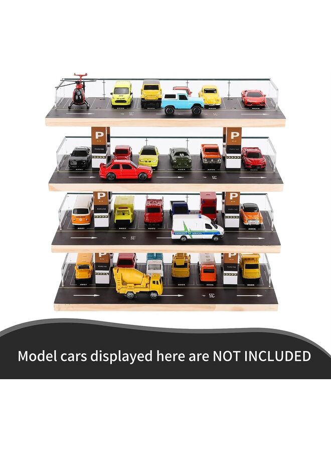Pinwheel and matchbox display cabinets, die-cast toy car storage, freestanding storage with 4 levels and 24 spaces for up to 40 cars - Image 2