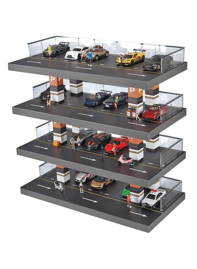 Pinwheel and matchbox display cabinets, die-cast toy car storage, freestanding storage with 4 levels and 24 spaces for up to 40 cars - Image 1