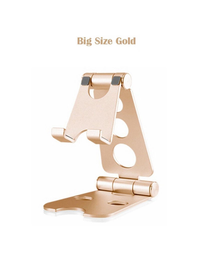 DIGI CORE Cell Phone Holder With Adjustable Mount Cradle Aluminum Desktop Stand For Mobile Phone,Tablets, iPads,iPhone Stand Gold