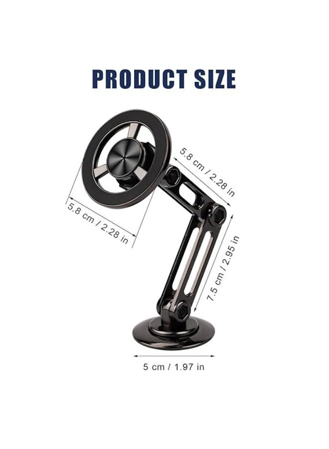 Denx Magnetic car mount and bracket, N52 magnets, zinc alloy/ABS construction, dashboard/windshield mount, 360-degree rotation - Image 4