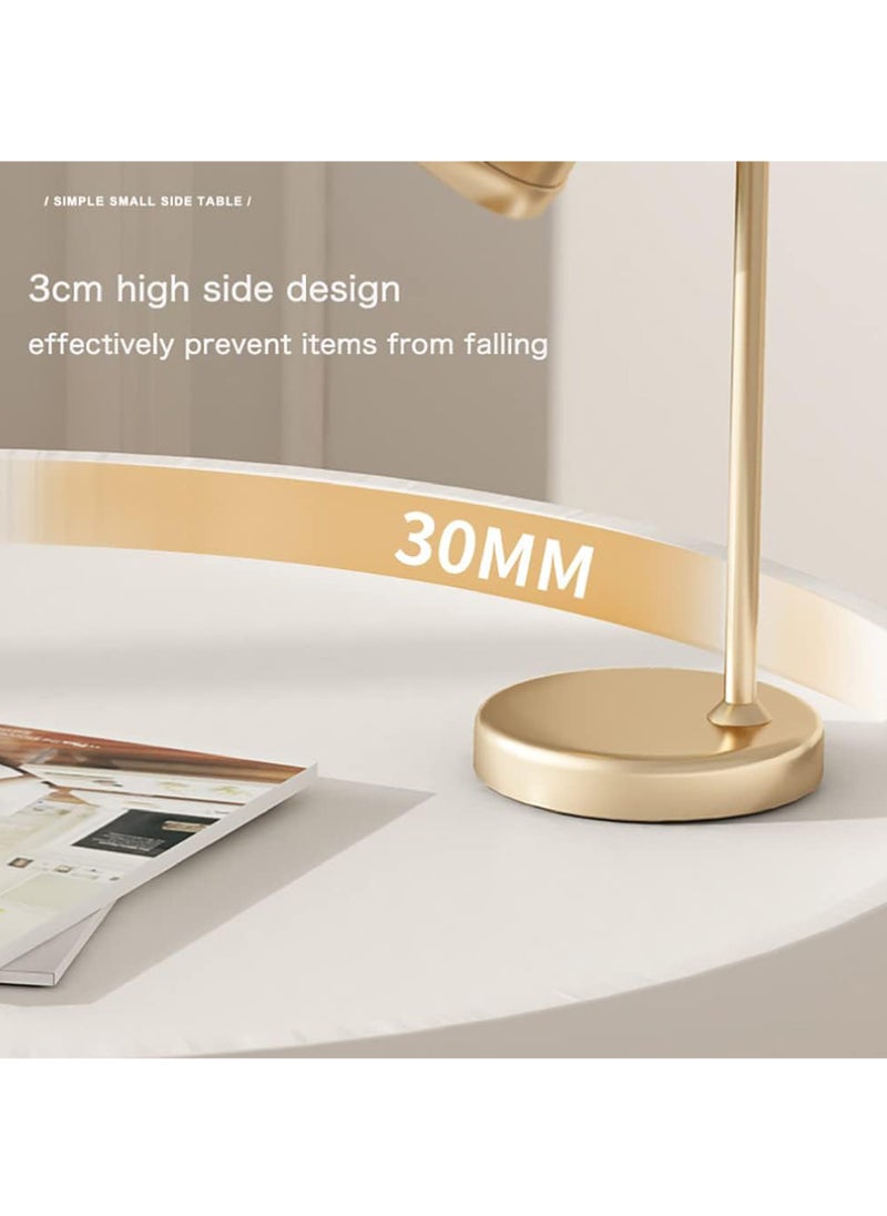 Rock Pow - 2 Tier Coffee Table Round End Table Sturdy Bedroom Guest Room Bedside Corner Table With Storage Function For Home Office Decoration 40 * 40 * 44cm - Image 1