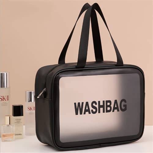 Pushkh Multipurpose Waterproof Clear PVC Zipper Cosmetic Travel Wash Bag Toiletry Makeup Organizer Portable Carry Bag Pouch for Women Girls Pack of 3 Pcs - Image 2