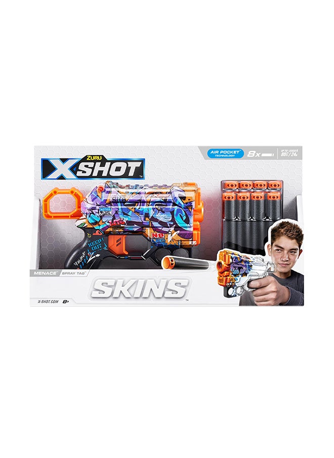 زورو إكس-شوت Skins Menace Spray Tag - لعبة تصويب الحركة للأطفال والمراهقين والبالغين والأولاد والبنات وأنشطة العطلات الخارجية وهدايا للأطفال من سن 8 سنوات فما فوق  - Image 1